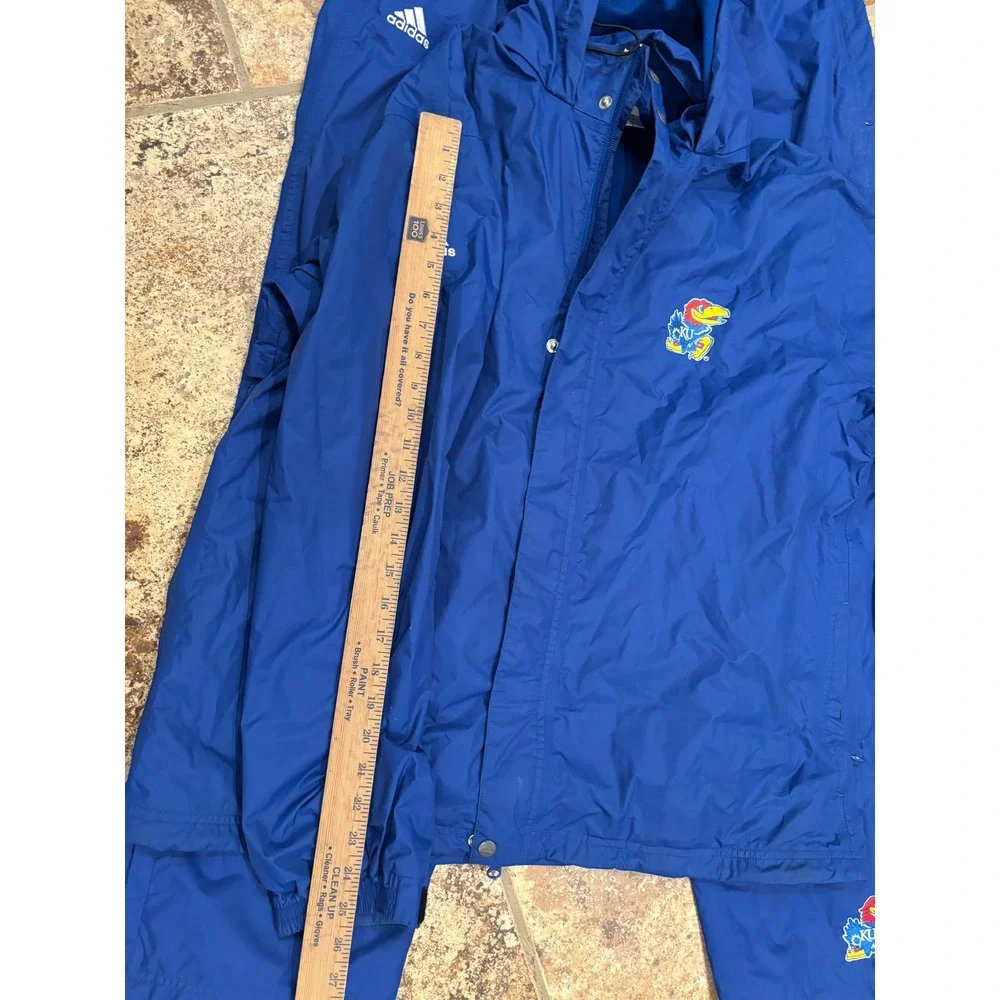Adidas Kansas Jayhawks Track Suit Mens Large Blue Jacket Pants Set Basketball
